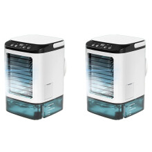 2X Climatiseur Portable, Ventilateur Portable, Double Pulvérisation, Vitesse D'Atomisation Ultrasonique, Refroidisseur D'Air Silencieux