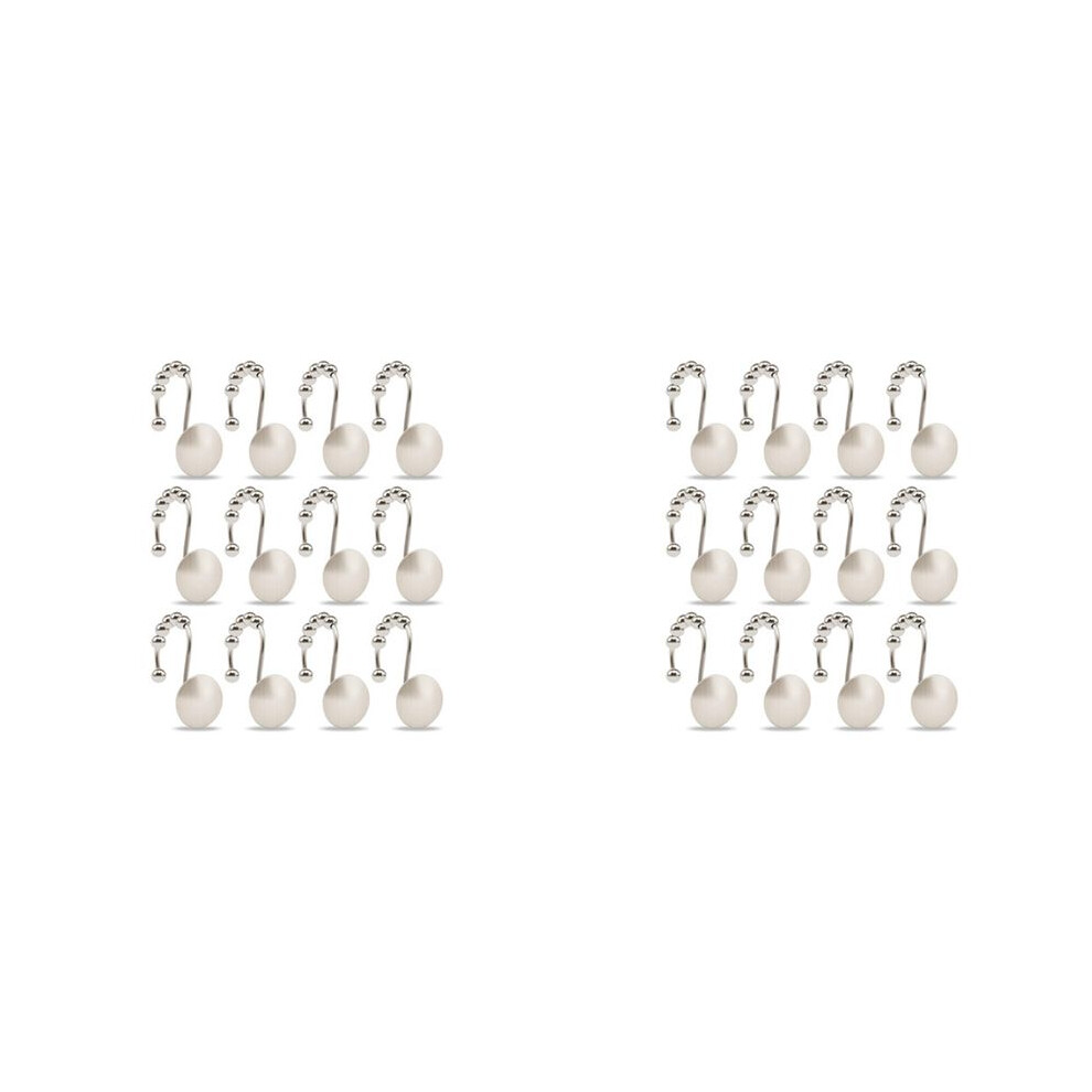 Shower Curtain Hooks, Rust-Resistant Metal Glide Shower Hooks For Bathroom Shower Rods Curtains, Set Of 24 Hooks 6032926562076