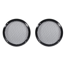 2X Aluminum Car Tweeter Speaker Grill Cover, 6.5 Inch, Full Metal Mesh Grille for Audio Enhancement Black
