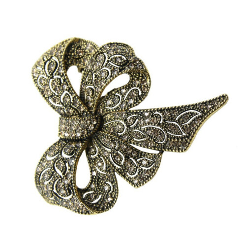 Grande broche à nœud papillon avec strass élégants, accessoire-1