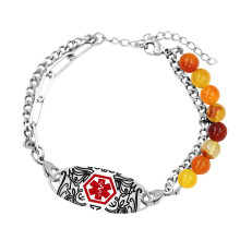 Personalisiertes Medicals Alert ID-Armband aus Edelstahl,-SS5