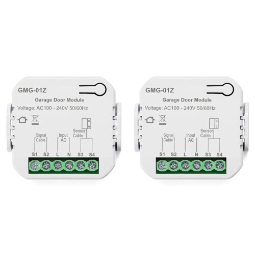 2X Tuya Zigbee  Garage Door Controller Universal Garage Door Remote Control App Voice Timing Control for Alexa Home