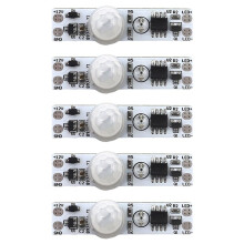 5X Module de Commutation de Capteur de Mouvement PIR  5-24V 12V Module de Commutation de Contrôleur de Détecteur de Mouvement Humain