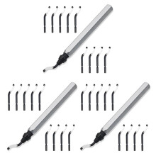 3X Schwenkbares Entgratungswerkzeug und 10 Extra Robuste HSS-Klingen, Entgratungswerkzeug 3D-Druck für Metall, Harz, PVC-Rohre, Kupfer C