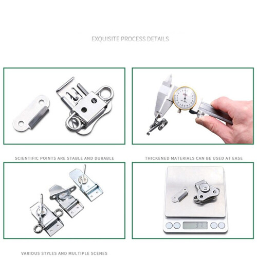 304 Stainless Steel Draw  Butterfly with Keeper and Spring Twist Lock for Case, Assembling Boxes, (12 Pieces) 2