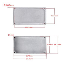 6 Pièces 125B/1590N1 Boîtier de Pédale D'Effet de Guitare en Aluminium Boîtier de Pédale en Métal Inachevé 122x66x39.5mm avec Caoutchouc