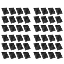 48 Szt Piramidowych Dźwiękochłonnych Paneli Piankowych z Samoprzylepnymi Panelami z Pianki Akustycznej O Wymiarach 12X12X2 Cali O Dużej Gęstości