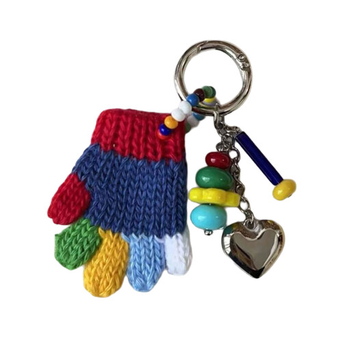 Versatile Knit Gloves Charm Keychain for Keys Phone Backpack-1