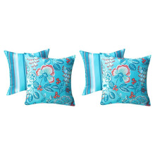 Pacote de 4 Capas de Almofada Impermeáveis para Exteriores 18x18 Moderno e Bonito Padrão Decorativo Quadrado para Exterior Capas de Almofada