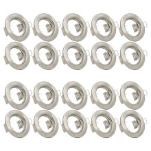 20x LED-Inbouwplafondlamp Montageframe Ronde Satijnen Spotfittingen Downlightframe voor Plafondspot MR16 GU10