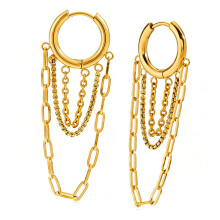 Fashion Drop Earrings Tassels Accent in Stainless-JDE0307007