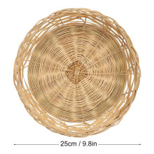 20 PCS 9.8 Inch Bamboo Paper Plate Holder, Hand Weave Wicker Plate Holders for Parties, Picnic, and Barbecue, Reusable