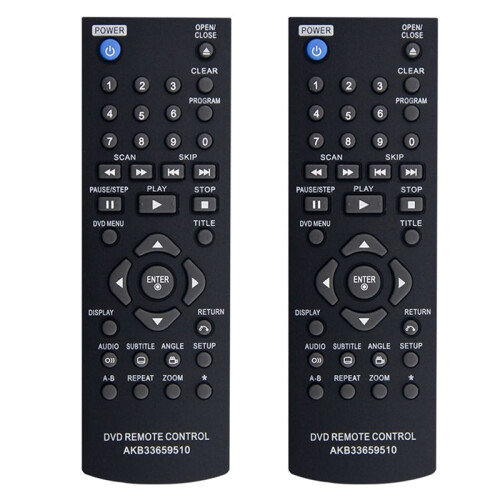 2X Remote Control AKB33659510 Replace for  DVD Player DP122 DP520 DP522 DP930 DP932 DVX440 DVX352 DVX380 DVX390 DVX550