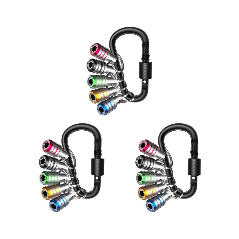 Bit Holder Keychain, 15Pcs 1/4 Hex Shank Impact Drill Bit Keychain Quick Change Connect Holder Drill Screw Adapter 4711578651643