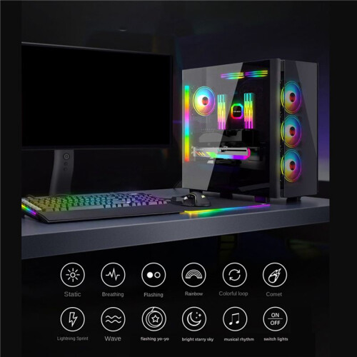 2X COOLMOON GT8  Card Bracket ARGB Computer Shenguang Synchronous Horizontal Chassis Fixed GPU Support 2
