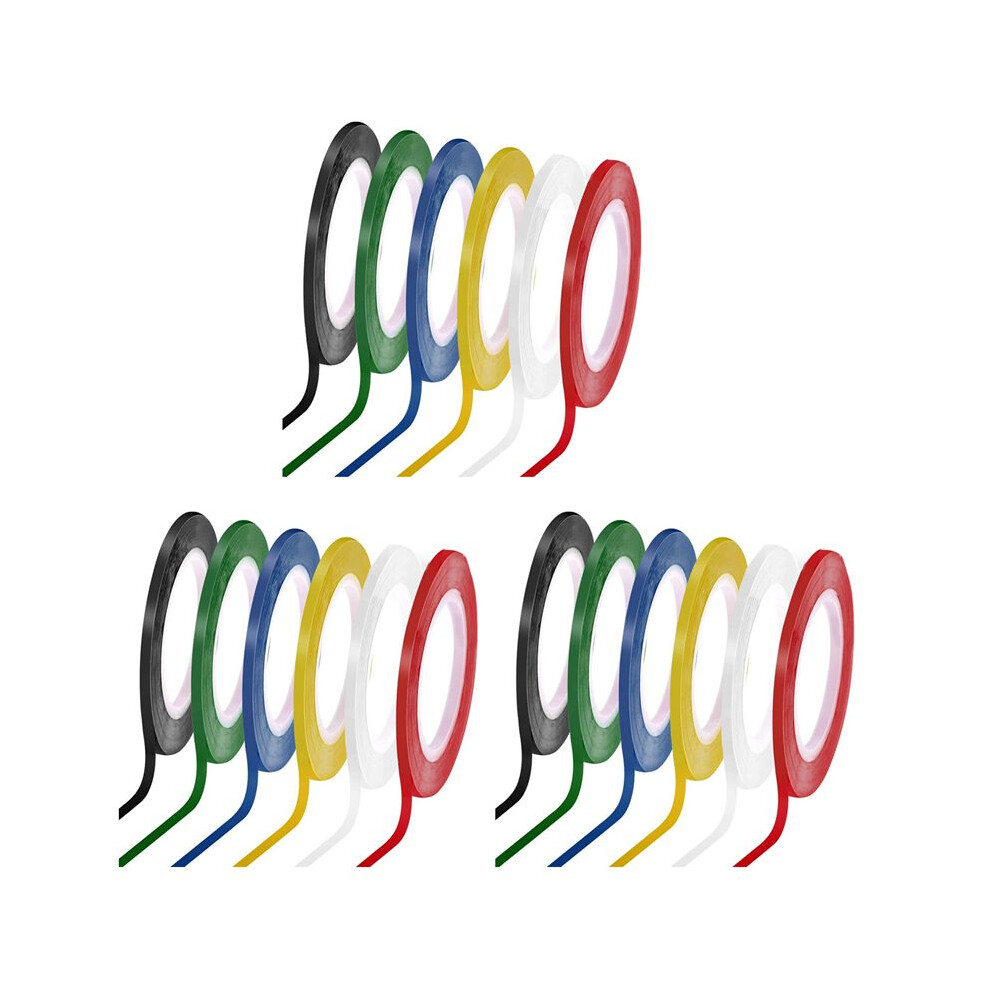 18 Rolls 1/8 Whiteboard Tape Thin White Board Tape Lines Pinstripe Dry Erase Art Tape Electrical Tape, 108 Feet Per Roll 4712566885316
