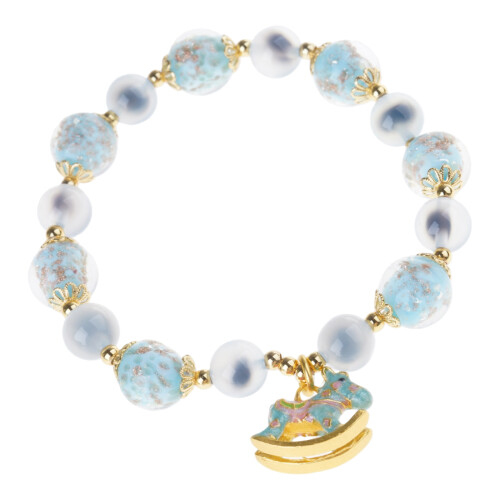 Elegant Agate Crystal Beaded Bracelet Glow in Dark Beads Bangle