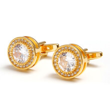 Detailed Intricate Mens Cufflinks Showcasing Fine Zircon Work-B