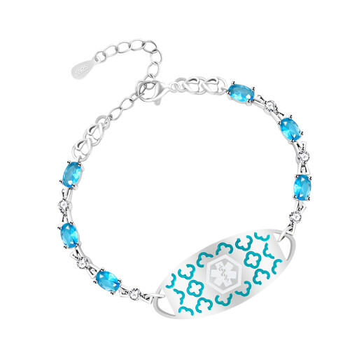 Stylish and Sturdy Adjustable Symbol Bracelet Crafted from-Blue