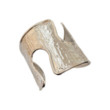 Elegant Ruffle Design Round Armband-silver Open your mouth