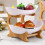 2X Fruit Tray Racks Table Plates Dinnerware Kitchen Fruit Bowl Partitioned Candy Cake Trays Tableware Dishes A 2