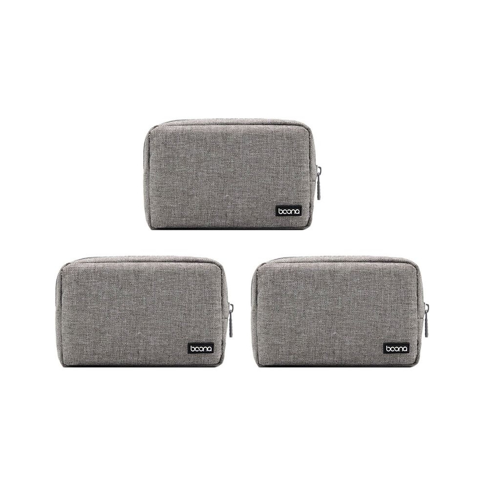 3X Boona Travel Storage Bag Multifunctional Storage Bag For Laptop Power Adapter Power Bank Data Cable Charger Gray 6032794252901