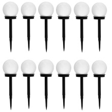 12PCS Solar Round Lamp LED Garden Path Ground Lights Stake Lighting Patio Aisle Light Solar Lawn Lamp