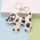 Porte-clés en PU imprimé Dalmation à la mode,-Porte-clés 4