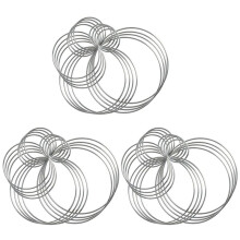 60 Pieces Metal Dream Catcher Rings Hoops Steel Silver Rings for Crafts,Macrame and Other DIY Projects in 5 Sizes