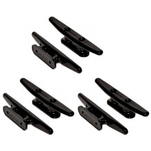 6 Pack Black Nylon Boat Cleat 6 Inch - Rope Cleat, Kayak, Boat Dock Cleats - Perfect for Marine, Deck, Nautical Decor