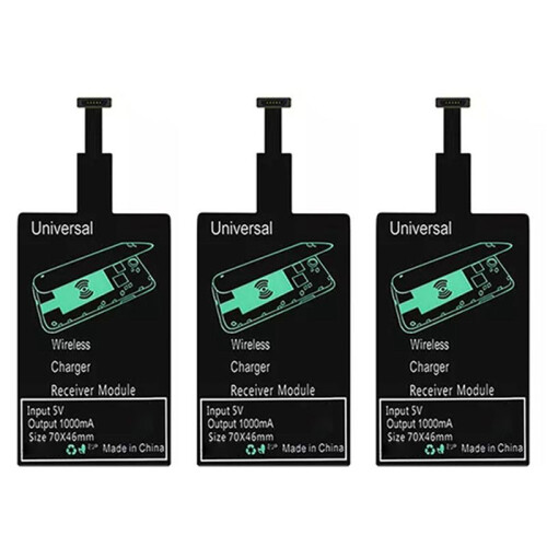 3X  Wireless Charging Receiver Universal Fast Wireless Charger Adapter(for Micro-USB A)