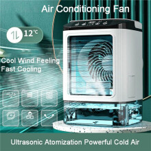 2X Portable Air Conditioner Portable Fan Dual Spray Ultrasonic Atomization Speed Mute Air Cooler
