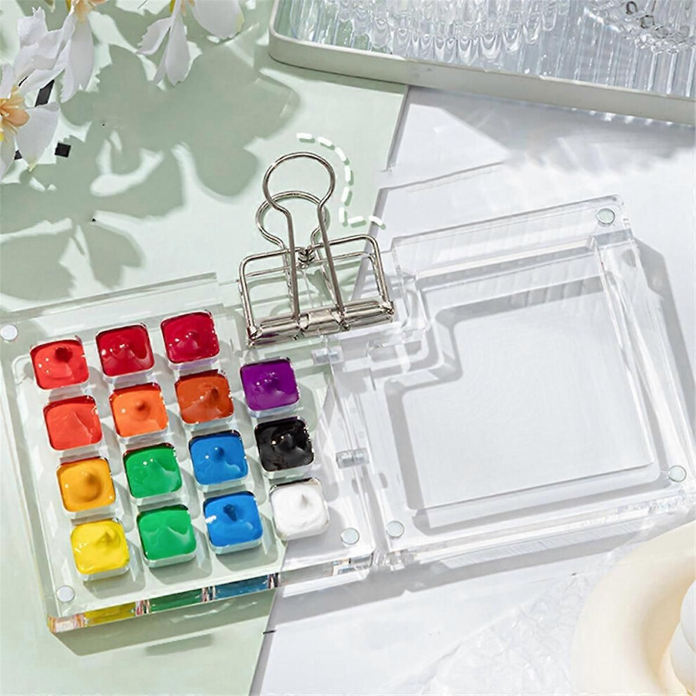 Travel Ready Paint Palette Bundle, Mini Travel Paint Palette Acrylic, Travel Paint Palette Mini with Binder Clips,B