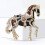 Broche cheval en alliage élégante, avec Surfaces en émail et 5