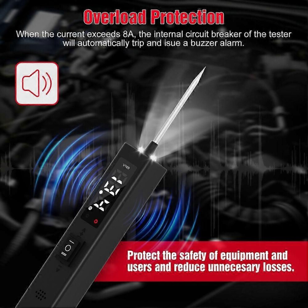 Car Circuit Tester V100 Probe Tester 12V 24V Car Voltage Tool Continuity Test Component Activation Diagnostic Tool 9345346688552
