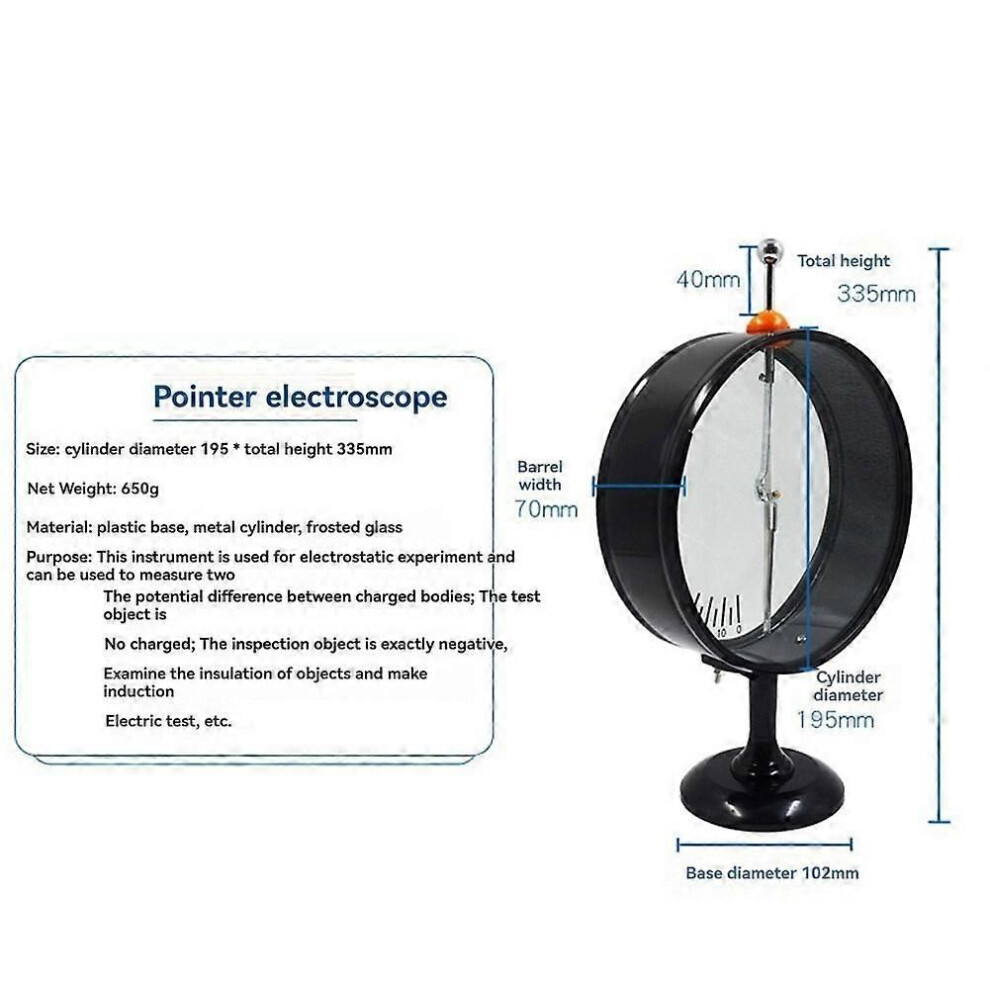 Pointer Electroscope Electrostatic Experiment Electrometer for Measuring the Potential Difference Between Two Bands
