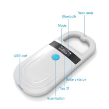 Lecteur RFID Portable 134,2 KHz pour Animaux de Compagnie, Chat, Chien, Micro-Puce, Lecteur D'Étiquettes USB/ FDX-B à Puce en Verre