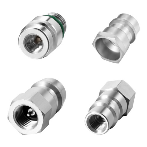 8pc VA-LH11 A/C R-12 to R-134a Retrofit Conversion Adapter Fitting for 1/4 SAE Thread Low High Side Conversion 1