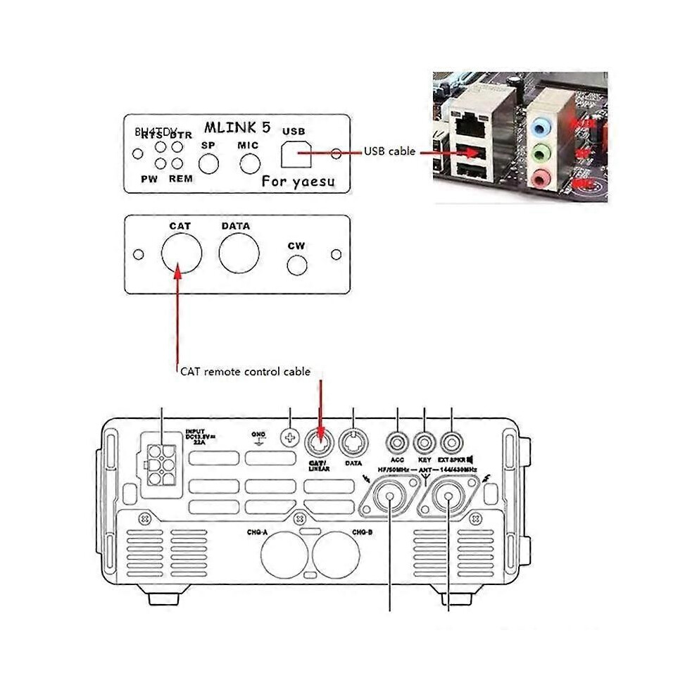 For Ft-891 Ft-817Nd Ft-857D Ft-897D Dedicated Radio Connector U5 Link 9345346665881