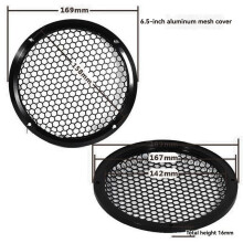 2X Grille de Haut-Parleur Tweeter de Voiture en Aluminium, 6,5 Pouces, Grille Entièrement en Métal pour Amélioration Audio, Noir
