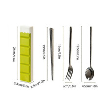 2Pcs Portable Cutlery Set Stainless Steel Silverware Set with Case for Outdoor Travel Camping Flatware Set