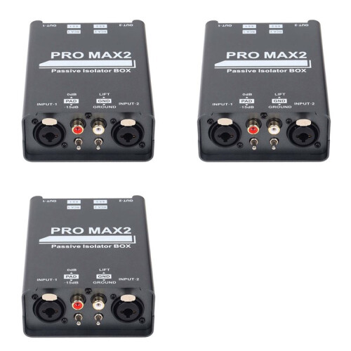 3X Isolateur Audio 2 Voies Éliminateur de Bruit de Courant Audio XLR 6.5 Lotus Isolator Mixer Diffusion en Direct