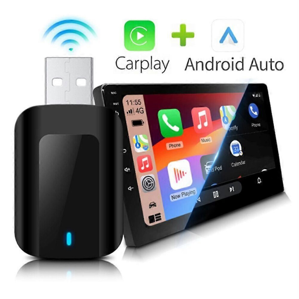 Wireless Adapter Carplay Android Auto 2In1 Smart Dongle Plug And Play Car Radio Wired To Wireless Adapter 9345346666710