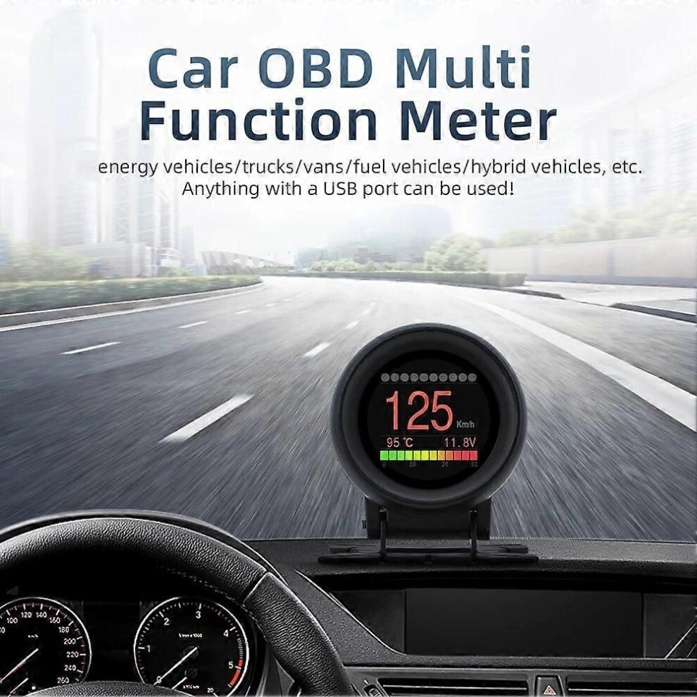 Car Obd Speedometer Heads Up Display Digital Meter Mileage Water Temp Oil Pressure Time Distance Speed Gauge 9345346650276