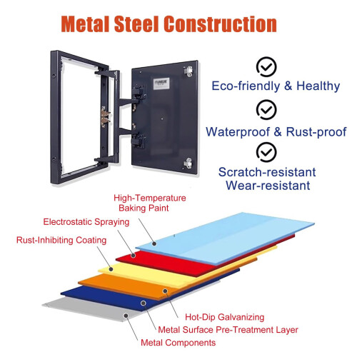 14x20in Concealed Flush Mounted Tile Wall Access Door, Custom Size Drywall Access Panel Door 2