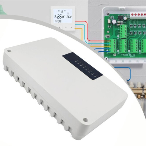 1pc 5 Zone Central Heating Controller Floor Hot Water System Pump Valve Actuator for Heating System 5-Way 2
