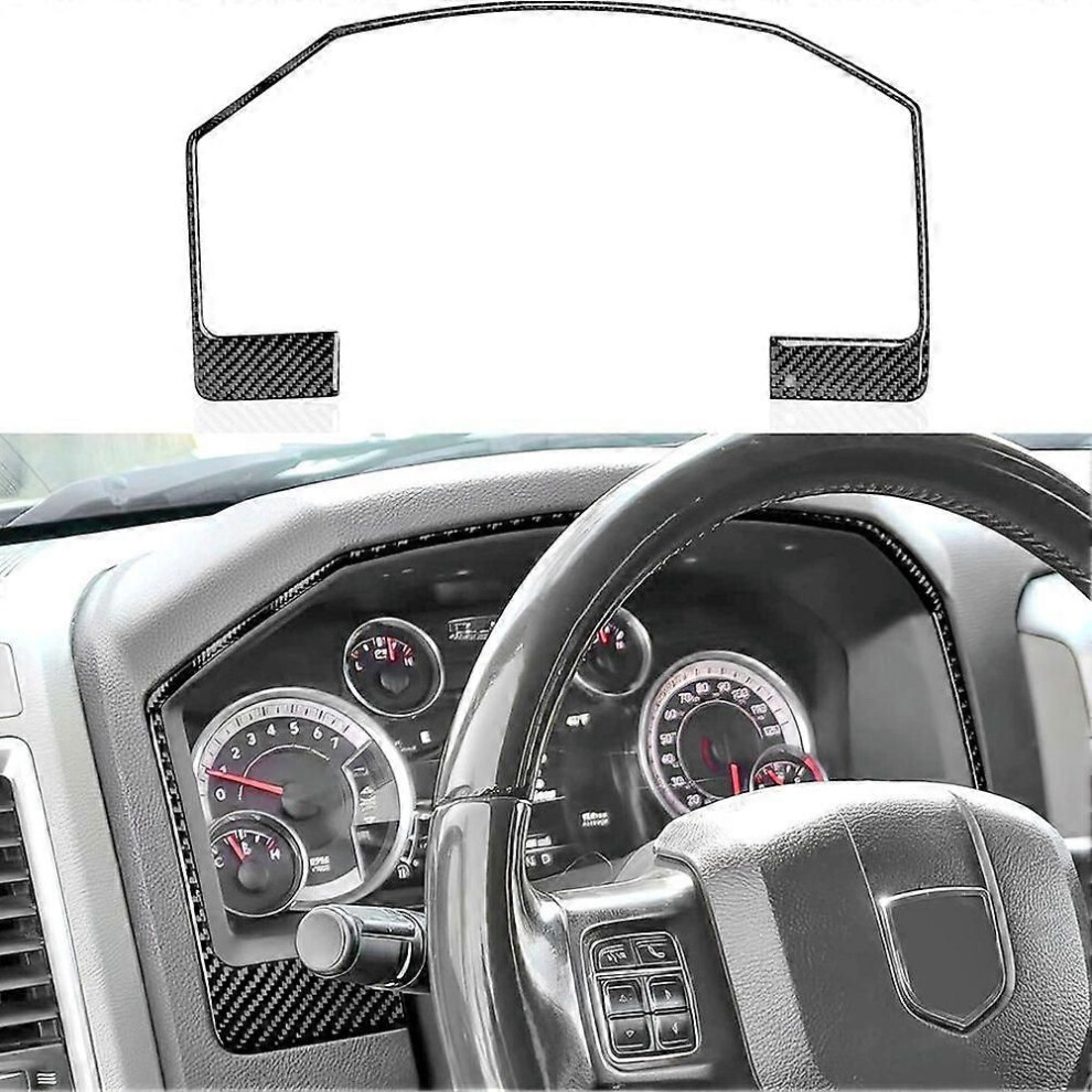 Carbon Fiber Dashboard Instrument Meter Frame Trim Sticker For Dodge Ram 1500 2013-2018 Interior Accessories Lhd 9345346650672