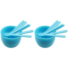 12PCS DIY Glue Mixing Bowl Set with Spoons for Slime Making, PP Plastic, Reusable Mixing Bowls