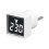 2X Digital Voltmeter Square AC220V Square Voltage Tester with LED Display and Indicator Light EU Plug White 3