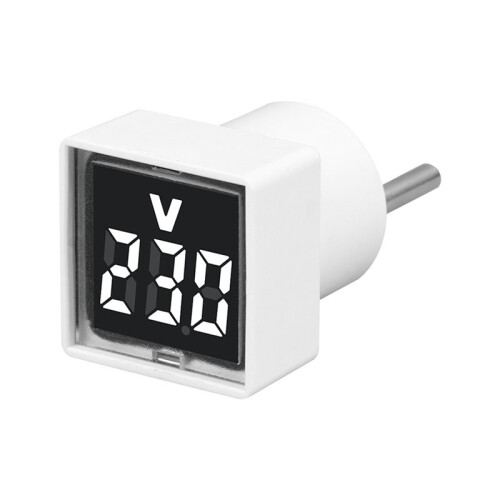 2X Digital Voltmeter Square AC220V Square Voltage Tester with LED Display and Indicator Light EU Plug White 1